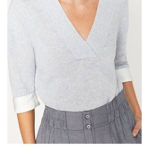 Brochu Walker Soft Gray V-Neck Sweater